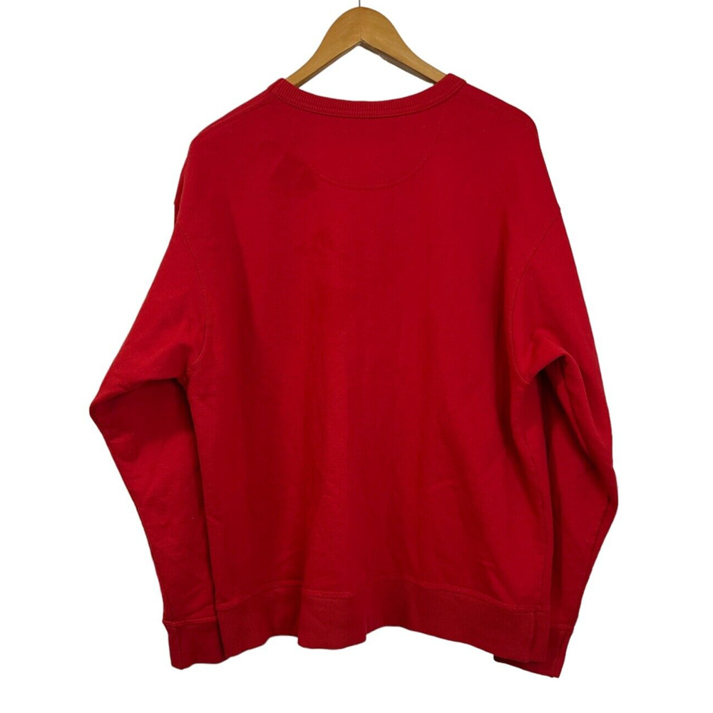 Champion Mens XL Red Sweatshirt‎ Large Horizontal Spellout Logo Pullover - Picture 4 of 4